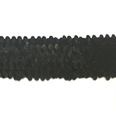 5 rows elastic sequin trim 1.8 - Black (Fekete)