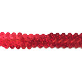 Holographic elastic sequin trim ,2 rows, 0.8 - RED
