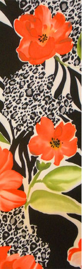 Flower pattern sequin - BLACK/RED