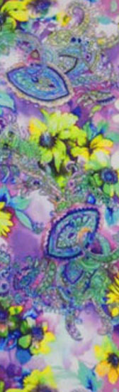 Flower pattern sequin - VIOLET/YELLOW